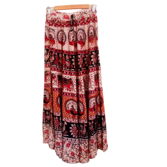 Vintage Dresses & Skirts - Vintage Handmade Boho Ethnic Cotton Skirt Size XS